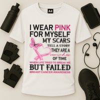 I Wear Pink For Myself My Scars But Failed Breast Cancer Cooling Performance Crew T-Shirt