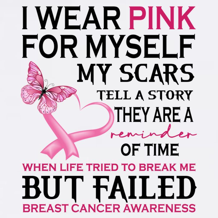 I Wear Pink For Myself My Scars But Failed Breast Cancer Adult Drive Performance Visor