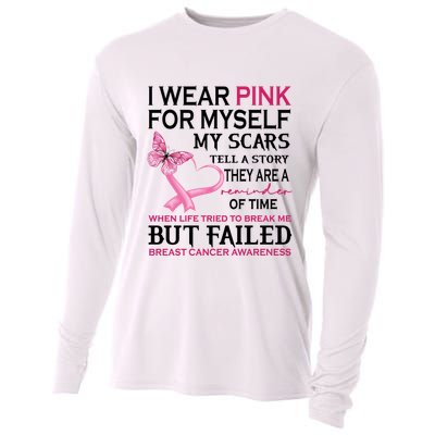 I Wear Pink For Myself My Scars But Failed Breast Cancer Cooling Performance Long Sleeve Crew