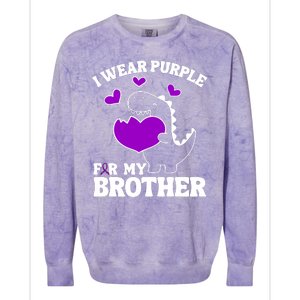 I Wear Purple For My Brother Epilepsy Awareness Colorblast Crewneck Sweatshirt