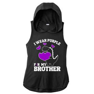 I Wear Purple For My Brother Epilepsy Awareness Ladies PosiCharge Tri-Blend Wicking Draft Hoodie Tank