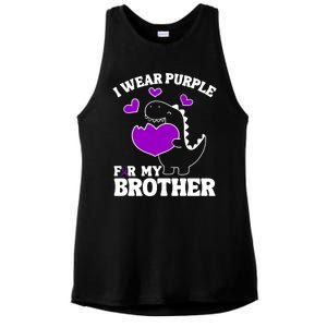 I Wear Purple For My Brother Epilepsy Awareness Ladies PosiCharge Tri-Blend Wicking Tank