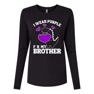 I Wear Purple For My Brother Epilepsy Awareness Womens Cotton Relaxed Long Sleeve T-Shirt