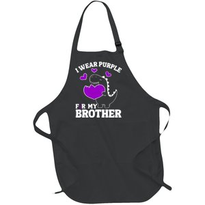 I Wear Purple For My Brother Epilepsy Awareness Full-Length Apron With Pockets