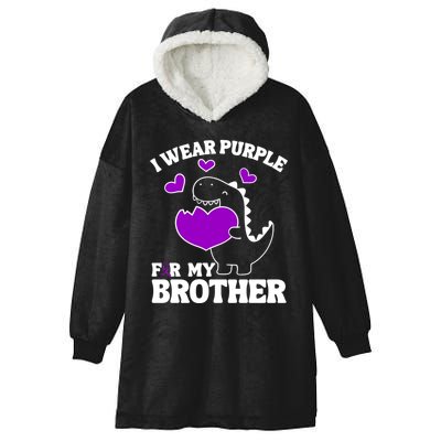 I Wear Purple For My Brother Epilepsy Awareness Hooded Wearable Blanket