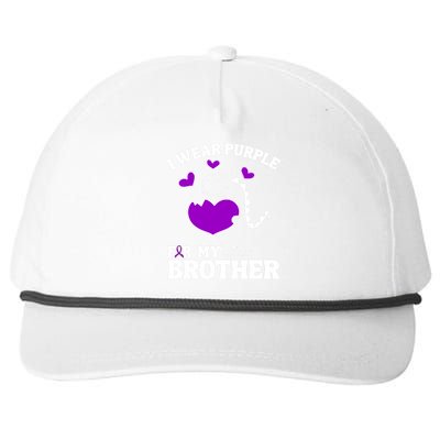 I Wear Purple For My Brother Epilepsy Awareness Snapback Five-Panel Rope Hat