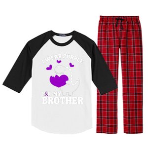 I Wear Purple For My Brother Epilepsy Awareness Raglan Sleeve Pajama Set