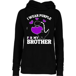 I Wear Purple For My Brother Epilepsy Awareness Womens Funnel Neck Pullover Hood