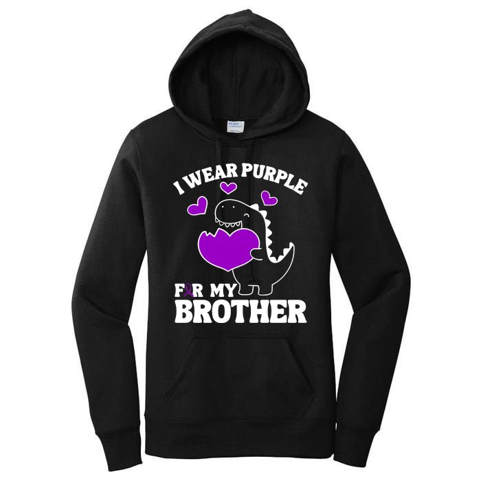 I Wear Purple For My Brother Epilepsy Awareness Women's Pullover Hoodie