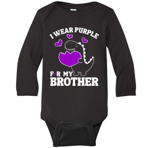 I Wear Purple For My Brother Epilepsy Awareness Baby Long Sleeve Bodysuit