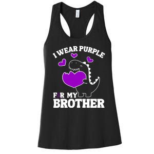 I Wear Purple For My Brother Epilepsy Awareness Women's Racerback Tank