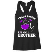 I Wear Purple For My Brother Epilepsy Awareness Women's Racerback Tank