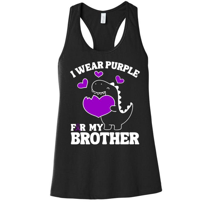 I Wear Purple For My Brother Epilepsy Awareness Women's Racerback Tank