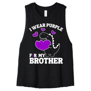 I Wear Purple For My Brother Epilepsy Awareness Women's Racerback Cropped Tank