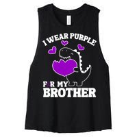 I Wear Purple For My Brother Epilepsy Awareness Women's Racerback Cropped Tank