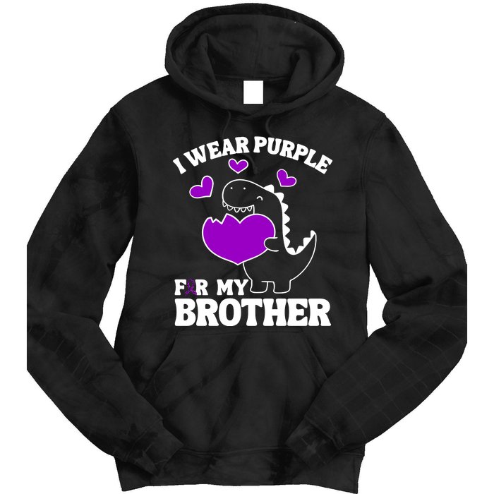 I Wear Purple For My Brother Epilepsy Awareness Tie Dye Hoodie