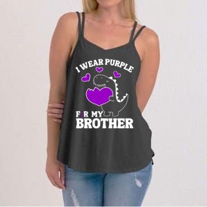 I Wear Purple For My Brother Epilepsy Awareness Women's Strappy Tank