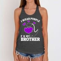 I Wear Purple For My Brother Epilepsy Awareness Women's Knotted Racerback Tank