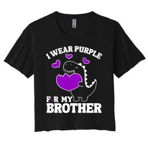 I Wear Purple For My Brother Epilepsy Awareness Women's Crop Top Tee