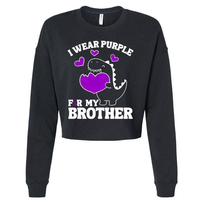 I Wear Purple For My Brother Epilepsy Awareness Cropped Pullover Crew