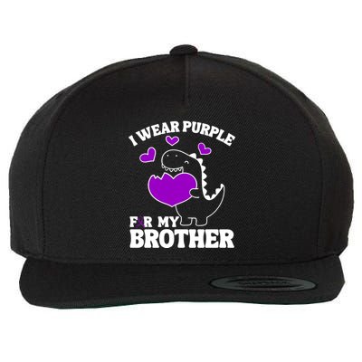 I Wear Purple For My Brother Epilepsy Awareness Wool Snapback Cap