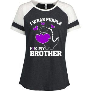 I Wear Purple For My Brother Epilepsy Awareness Enza Ladies Jersey Colorblock Tee