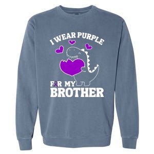 I Wear Purple For My Brother Epilepsy Awareness Garment-Dyed Sweatshirt