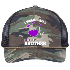 I Wear Purple For My Brother Epilepsy Awareness Retro Rope Trucker Hat Cap