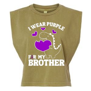 I Wear Purple For My Brother Epilepsy Awareness Garment-Dyed Women's Muscle Tee