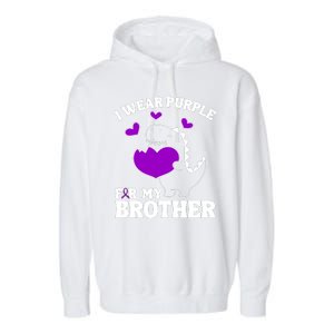 I Wear Purple For My Brother Epilepsy Awareness Garment-Dyed Fleece Hoodie