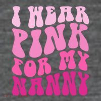 I Wear Pink For My Nanny Matching Family Breast Cancer Awareness Women's V-Neck T-Shirt