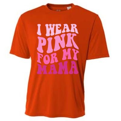 I Wear Pink For My Mama Wavy Breast Cancer S Gift Cooling Performance Crew T-Shirt