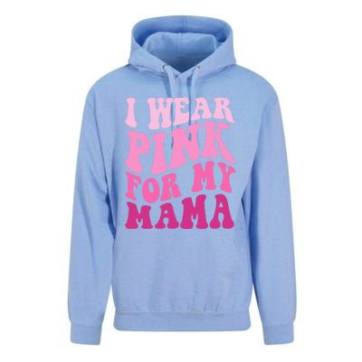 I Wear Pink For My Mama Wavy Breast Cancer S Gift Unisex Surf Hoodie