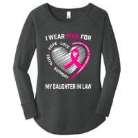 I Wear Pink For My Daughter In Law Breast Cancer Awareness Women's Perfect Tri Tunic Long Sleeve Shirt