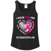 I Wear Pink For My Daughter In Law Breast Cancer Awareness Ladies Essential Tank