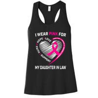 I Wear Pink For My Daughter In Law Breast Cancer Awareness Women's Racerback Tank