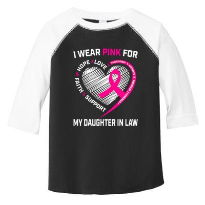 I Wear Pink For My Daughter In Law Breast Cancer Awareness Toddler Fine Jersey T-Shirt