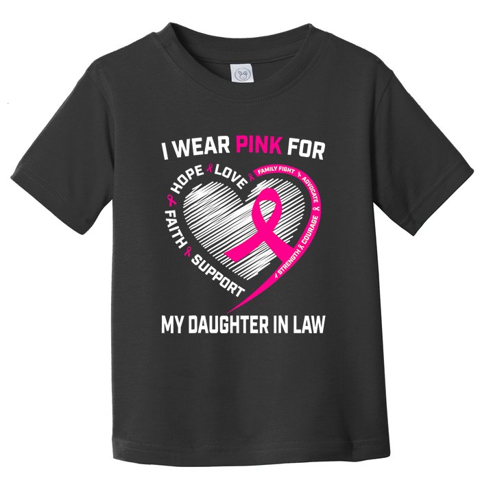 I Wear Pink For My Daughter In Law Breast Cancer Awareness Toddler T-Shirt