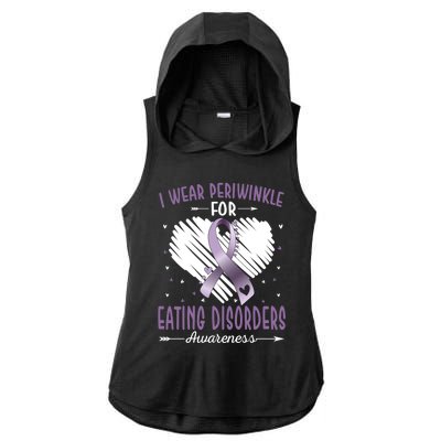 I Wear Periwinkle For Eating Disorders Awareness Ribbon Gift Ladies PosiCharge Tri-Blend Wicking Draft Hoodie Tank