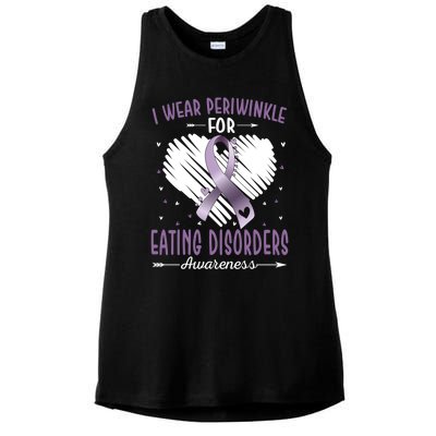 I Wear Periwinkle For Eating Disorders Awareness Ribbon Gift Ladies PosiCharge Tri-Blend Wicking Tank