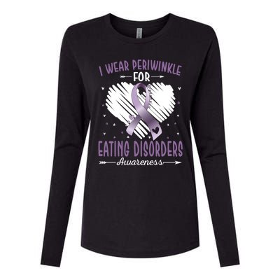 I Wear Periwinkle For Eating Disorders Awareness Ribbon Gift Womens Cotton Relaxed Long Sleeve T-Shirt