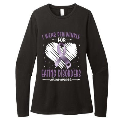 I Wear Periwinkle For Eating Disorders Awareness Ribbon Gift Womens CVC Long Sleeve Shirt