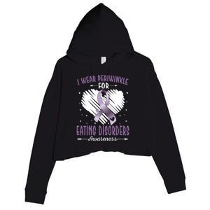 I Wear Periwinkle For Eating Disorders Awareness Ribbon Gift Crop Fleece Hoodie