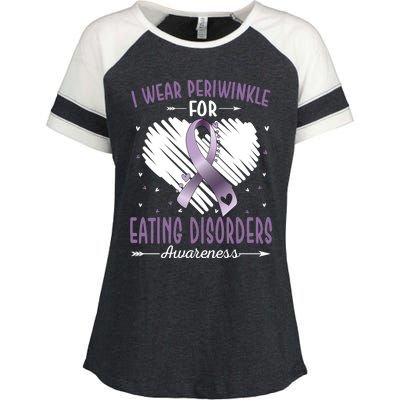 I Wear Periwinkle For Eating Disorders Awareness Ribbon Gift Enza Ladies Jersey Colorblock Tee