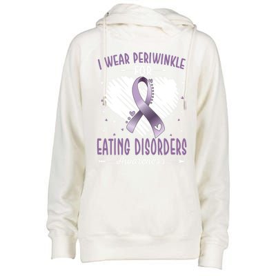 I Wear Periwinkle For Eating Disorders Awareness Ribbon Gift Womens Funnel Neck Pullover Hood