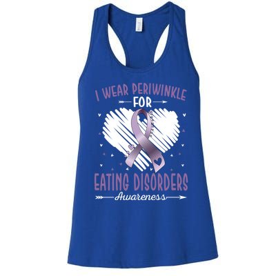 I Wear Periwinkle For Eating Disorders Awareness Ribbon Gift Women's Racerback Tank