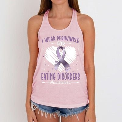 I Wear Periwinkle For Eating Disorders Awareness Ribbon Gift Women's Knotted Racerback Tank