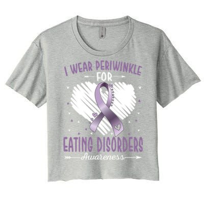 I Wear Periwinkle For Eating Disorders Awareness Ribbon Gift Women's Crop Top Tee