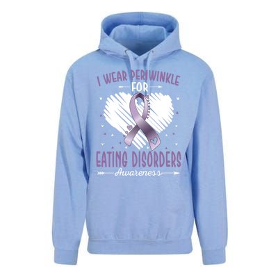 I Wear Periwinkle For Eating Disorders Awareness Ribbon Gift Unisex Surf Hoodie