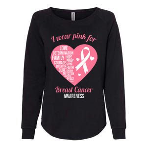 I Wear Pink Ribbon Heart Cool Breast Cancer Awareness Gift Womens California Wash Sweatshirt